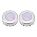 2 Pack Energy Saving Motion Sensor Night Light Battery Powered Small LED Induction Lamp White Light Round Sensing Lamp Drawer