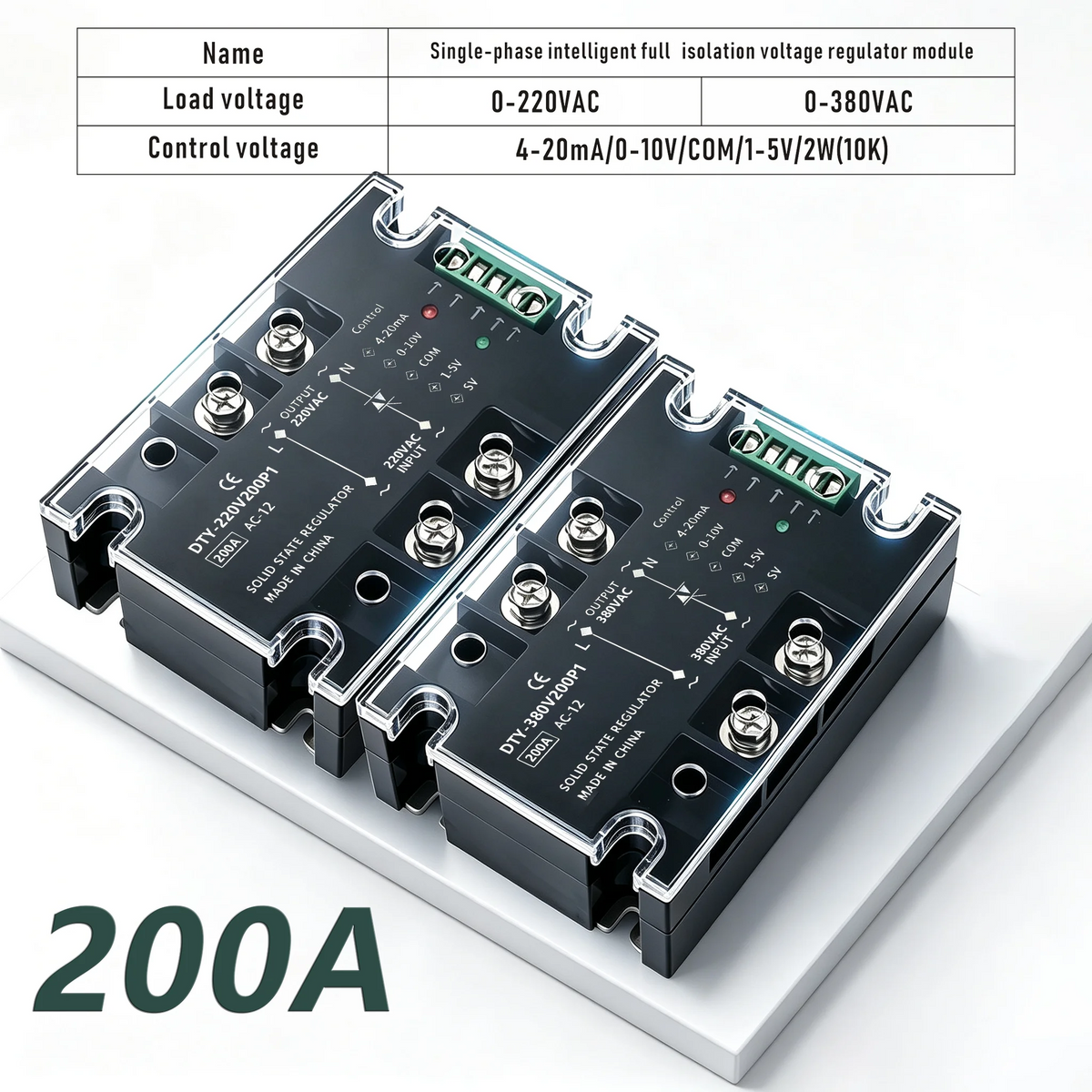 Voltage Regulator Relay Voltage Stabilizer Module Power Barrier Controller Enhanced Single Phase AC 10A-200A DTY