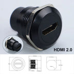 YanXI 1pc Round Socket Module D Type RJ45 Straight Through Network Type-C USB2.0 USB3.0 Connector Panel Mounting HDMI-Jack CAT6