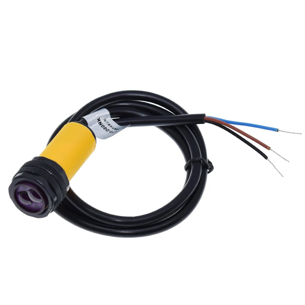 Smart Car Robot E18-D80NK Infrared Obstacle Avoidance Photoelectric Sensor Proximity Switch 3-80cm Detection Range Adjustable