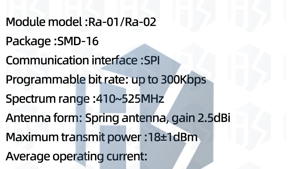 LoRa SX1278 RA-01/RA-02 Spread Spectrum Wireless Module, 433 MHz Wireless Serial Port, SPI Interface with Antenna, Designed