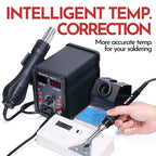 Silverflo 8586D-II Soldering Station 2 IN 1 Soldering Iron Hot Air Station Welding Rework Station With10-Minute Sleep Mode
