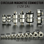 4/5/6/7/8/10mm Circular Magnetic 2Pin Male And Female Pogo Pin Connector 12V 2A Gold-plated For DIY Charging Of Smart Watches