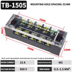 TB1503 TB2503 TB4512 Screw Terminal Block Barrier Strip 15A 25A 45A Wire Connector with Flame Retardant PC Cover for DIN Rail