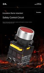 Push Button on Off Switch with LED 22mm Momentary Reset Self Locking Waterproof  Power Switch with Light 12V 24V 220V 10A 1NO2NC