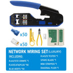 RJ45 Crimping Tool Set, 8P6P Cat5 Cat5e Cat6 Ethernet Crimper Pliers with Wire Stripper Cutter for RJ11 RJ12 Modular Plugs