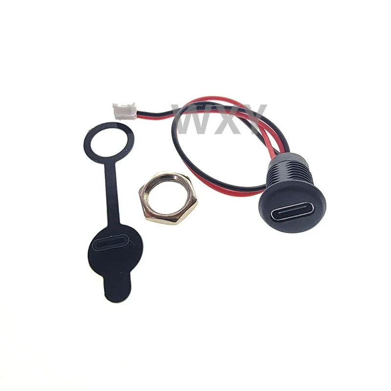 2Pin 4Pin 5Pin 6Pin USB-C Connector Type-C Waterproof PH 2.0 Nut Locking Panel Mounting TPC Waterproof Fast Charging Jack Por