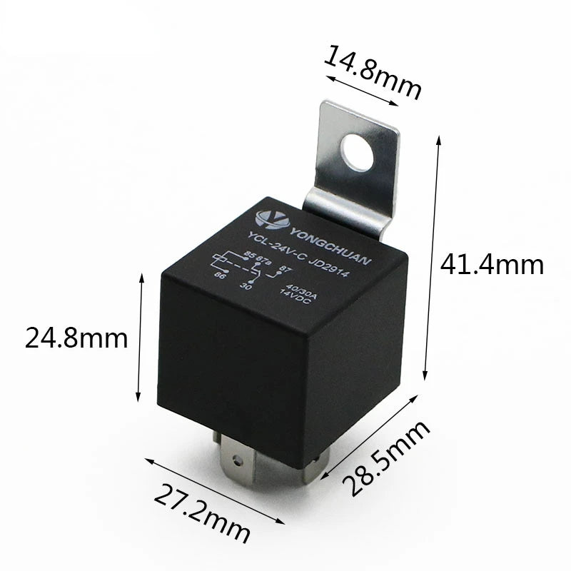 Waterproof Automotive Relay 12V 24V 4pin 5pin 4P 5P 40A Car Relay With Black Red Copper Terminal Auto Relay With Relay Socket