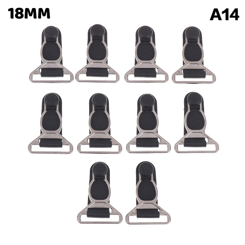 10Pcs 10/12/15/18MM Metal Adjust Buckle For Corset Leg Garter Belt Clip Hook Suspender Ends Buckles Hosiery Stocking Grips