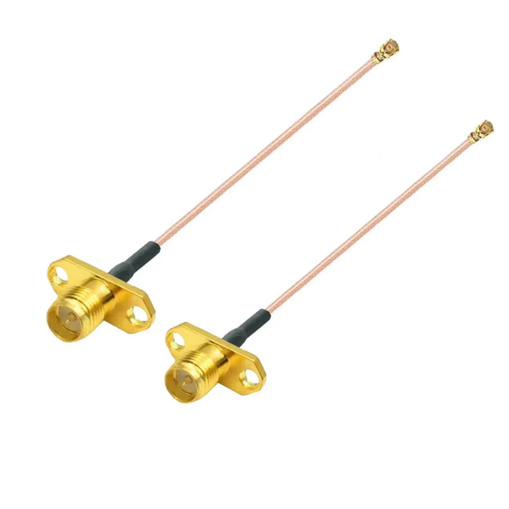 RP SMA Female 2-Hole Panel Inner Pin to U.FL RG178 Cable  Jack Connectors Adapter for Wifi Router GPS AP NEW Wholesale