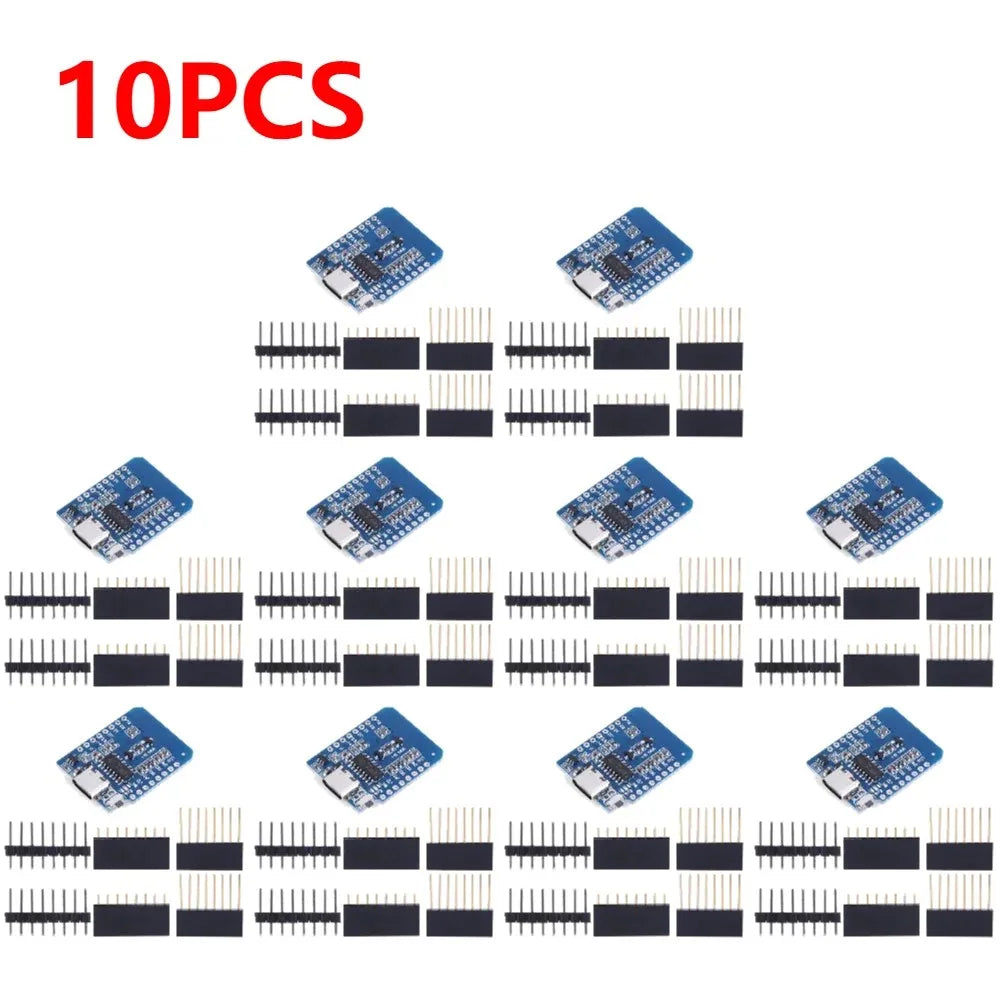 1-10pcs ESP8266 D1 Mini WIFI Development Board ESP-12F Wemos D1 Mini Nodemcu Lua Iot Board 3.3V Met Pins TYPE-C/Micro USB XZG