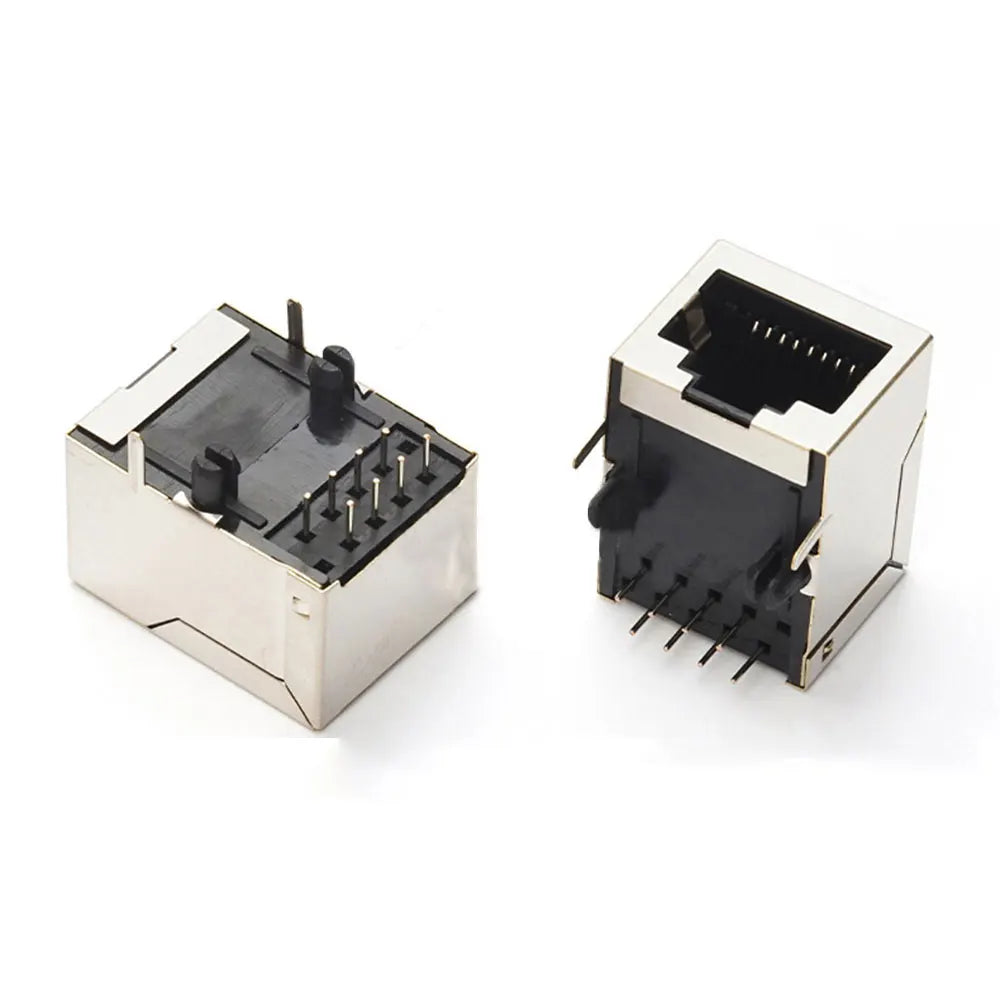 2PCS Metal RJ45 Shield Network Jack 8 Pin PCB SMT/horizontal/vertical Board Female Socket Connector 8P8C