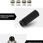 Cloweit M8 Sensor Connector Waterproof Male&Female Plug Straight Angle Screw Threaded Coupling 3pin 4p Panel Mount Flange Socket