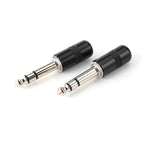 Pro C Mini Short Barrel 1/4 Inch 6.35mm Connector Jack Plug Black Nickel for Audio Guitar Effect Patch Cable TS TRS