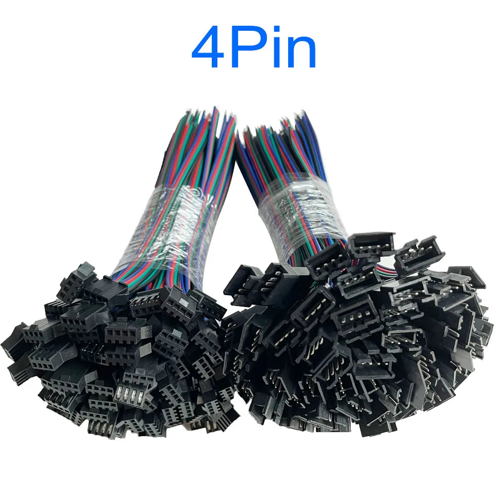 10Pairs JST SM 2P 3P 4P 5P 6Pin Plug Socket Male to Female Wire Connector LED Strips Lamp Driver Connectors Quick Adaptr 22AWG