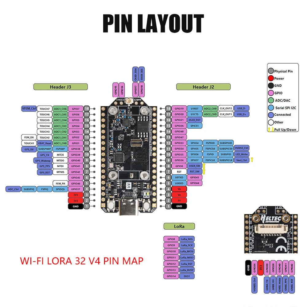 Heltec Meshtastic WiFi LoRa 32 V4 ESP32-S3R2 Development Board Low Power IoT Wireless Module for Smart Agriculture Industrial