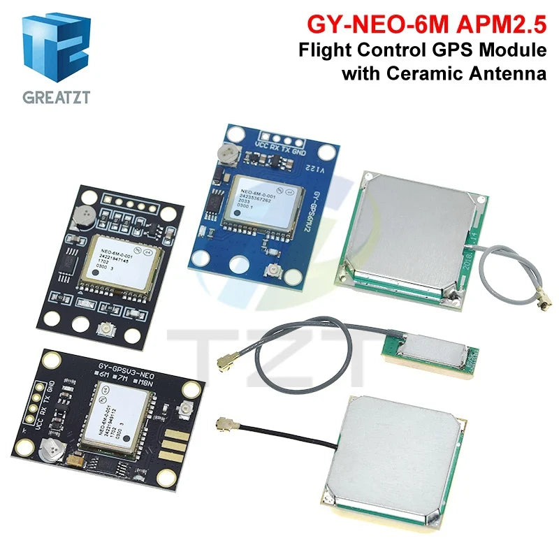GREATZT 1PCS GY-NEO6MV2 new NEO-6M GPS Module NEO6MV2 with Flight Control EEPROM MWC APM2.5 large antenna for arduino