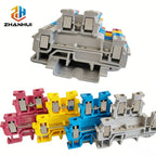 5Pcs MBKKB-2.5 Double Layer DIN Rail Terminal Block - 2.5mm² 12AWG Screw Connection Electrical Wire Conductor Terminal