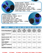 Screw Connection Connector Waterproof Connector 20mm 25A IP68 SP20/LD20 2PIN 3PIN 4PIN 5PIN 6PIN 7IN 1PCS
