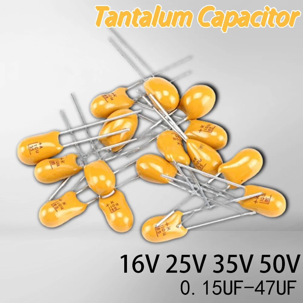 10PCS DIP Tantalum Capacitor 16V 25V 35V 50V 0.1 0.15 0.22 0.33 0.47 1 2.2 3.3 4.7 6.8 10 15 22 33 47 100UF 104 105 106 225 226