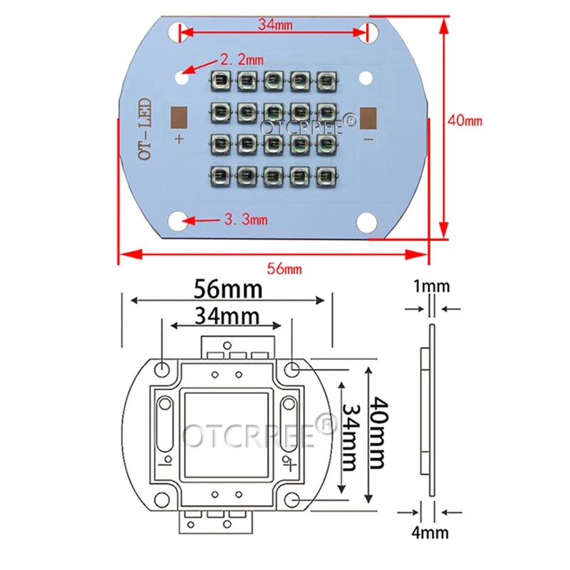 High Power LED 3535 Chip 730nm 850nm 940nm IR LED Infrared 10W 20W 30W 50W 850 nm 940 nm Emitter Light Lamp LED Diode