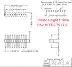 10pcs 1.0mm 1.27mm 2.0mm 2.54mm Pin Header Double Row Male 1/2~40P Breakaway PCB Board Connector Strip Pinheader 1*2/2P 4P 6-40p