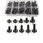 100/180/200Pcs 6*6 Tact Tactile Push Button Switch 4.3mm-13mm DIP 4Pin Micro Switch 6x6 Keys Tact ON/OFF 10 Models for Arduino
