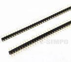 100Pcs 2.54mm Hole Female Header Round Pin Heade Straight Single/Double Row Optional 1x40P 2x40P PH3mm Single Row Gold-plated