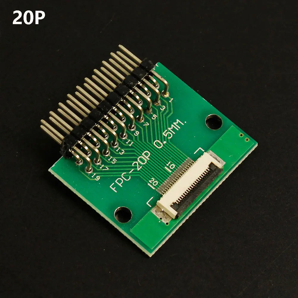 1pcs 4P-- 80P 0.5mm Pitch Connector SMT Adapter to 2.54mm 1.00 Inch Hole FPC FFC Cable Welded Board + Double Row Straight Pin