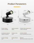 Motion Sensor LED Night Light Rechargeable Cordless Wall Lamp with Remote Control Touch Dimmable Magnetic Spotlight for Hallway