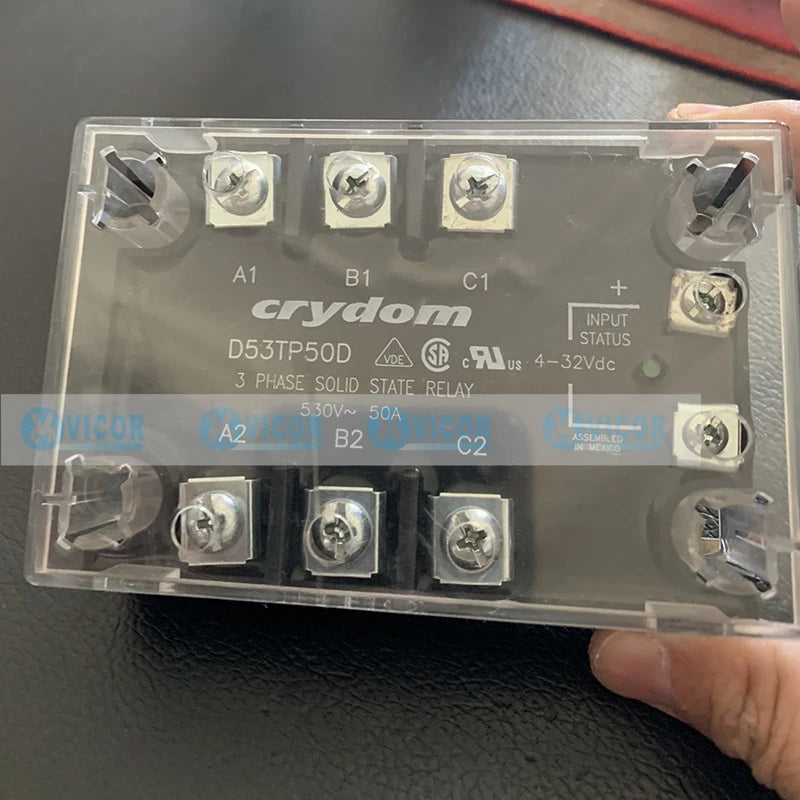 D53TP50D Panel Mount 50A Load, 48-530 VAC Output 3-32 VDC Control Crydom SSR Relay