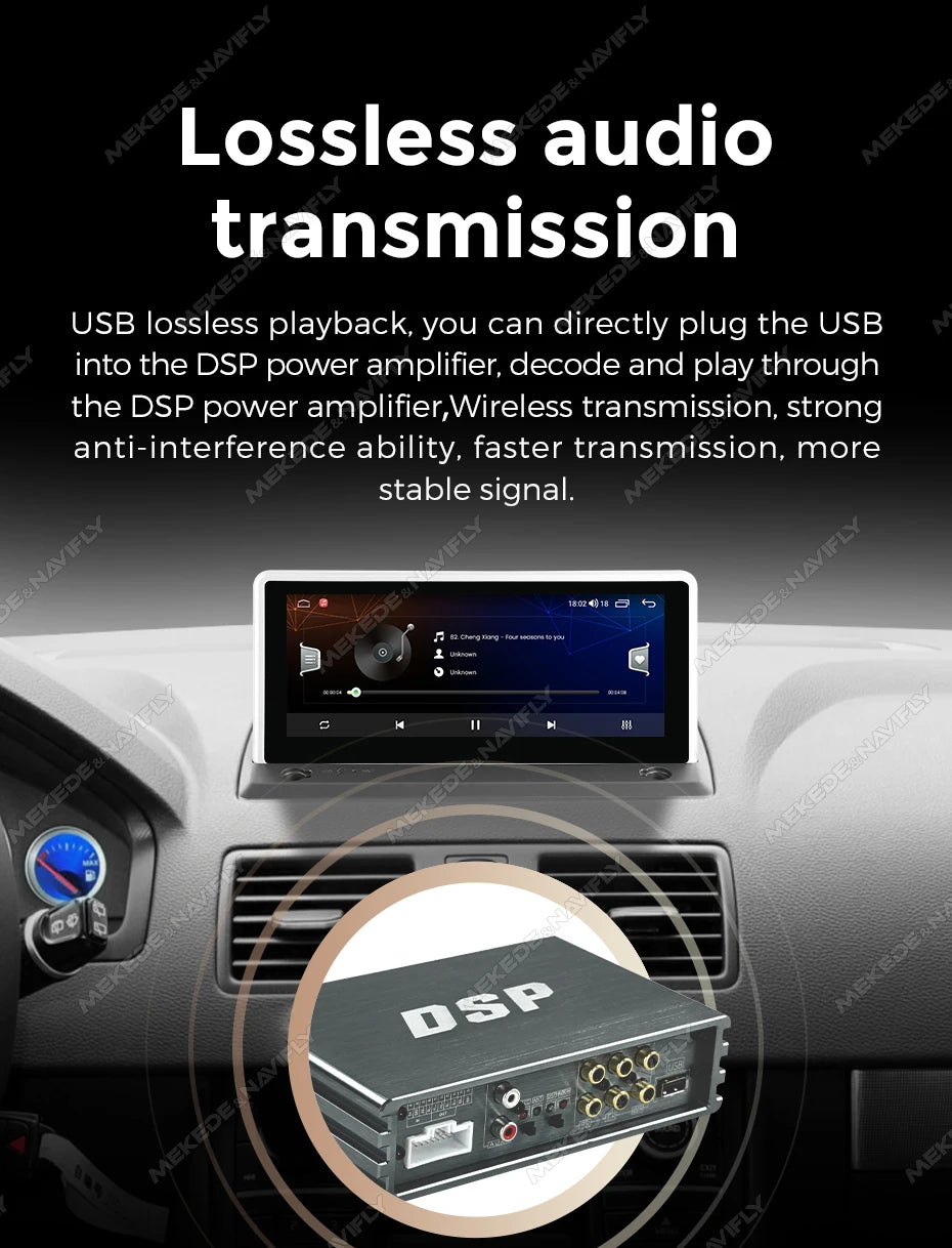 MEKEDE&NAVIFLY 4*50W Car DSP Amplifier Intelligent Car Audio System Universal Car Radio Digital Audio Processor Stereo Amplifier