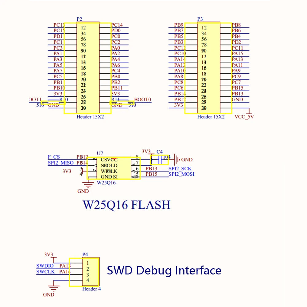 Microcontroller STM32 Development Board STM32F103RCT6 1.8inch TFT LCD Display Screen DC 2V-3.6V 2M Bytes SPI FLASH Chip