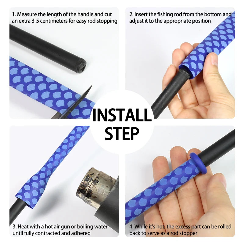 1m/pc﻿ Fish Scale Anti-slip Heat Shrink Tube Dia.15~45mm 2:1 Non-slip Handle Repair Electrical Cable Insulation Fishing Rod Wrap
