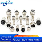 2Set GX12 GX16 GX20 2/3/4/5/6/7/8/9/10 Pin Male Female Butting Wire Cable Circular Aviation Socket Plug Panel Connector