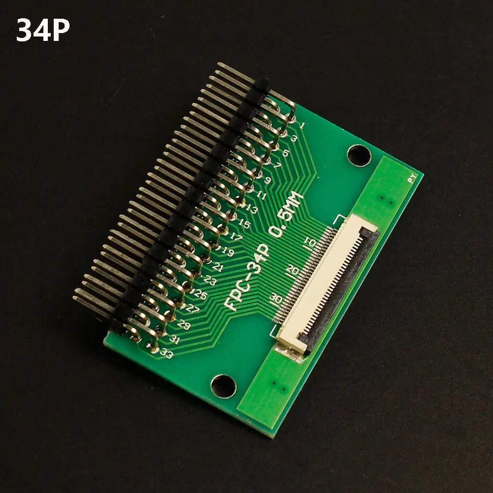 1pcs 4P-- 80P 0.5mm Pitch Connector SMT Adapter to 2.54mm 1.00 Inch Hole FPC FFC Cable Welded Board + Double Row Straight Pin