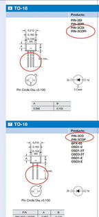 5mm imported gold-plated UDT silicon photodiode, PIN-3CDP infrared detection sensor, in-stock direct purchase