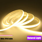 DC12V 24V COB Strip With 2PIN /DC Cable IP67 Waterproof Outdoor Home Decor Flexible Ribbon Rope LED Neon Light 3000K 4000K 6000K