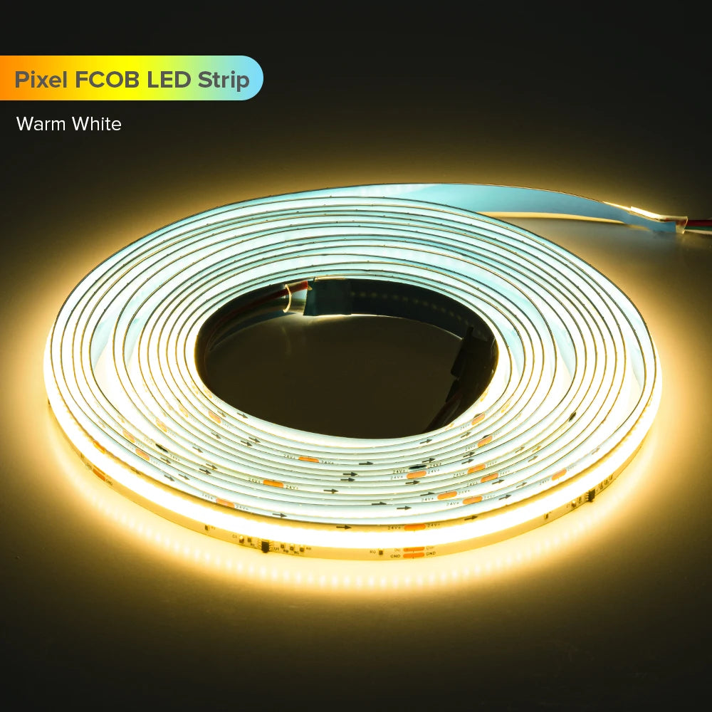 FCOB SPI DIM IC LED Light Strip Addressable 360LEDs 10mm 24V 60W High Density Flexible FOB COB Led Lights RA90 3000K 4000K 6000K