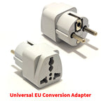 Universal EU Plug Adapter International AU UK US To Euro Travel Conversion Adapter Electrical Converter Power Socket Grey
