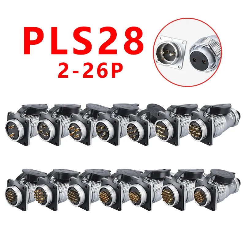 PLS28 P28-2/3/4/5/7/8/10/12/16/17/20/24/26 Pin Aviation Connector Plug WS28 Male Female Plug Socket Connector