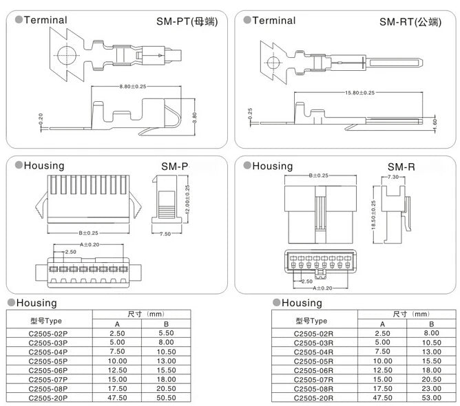 10sets 2.54mm SM2.5 1x2/3/4/5/6-12P Female And Male Air Docking Female Male Plug Housing Terminal Bar Connector
