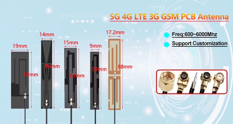 10PCS OEM Full Band 5G 4G LTE 3G GSM 600~6000Mhz WIFI built in PCB FPC Antenna Wifi antenna omnidirecational IPX/U.FL connector