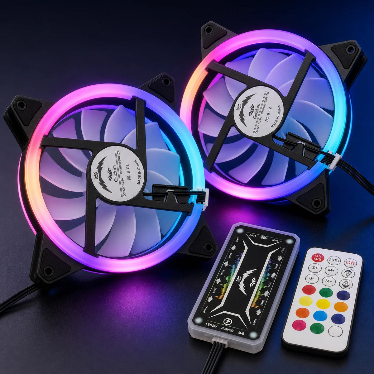 Computer Case PC Cooling Fan RGB Adjust LED 120mm Quiet + IR Remote New Computer Cooler Cooling RGB Case Fan For CPU