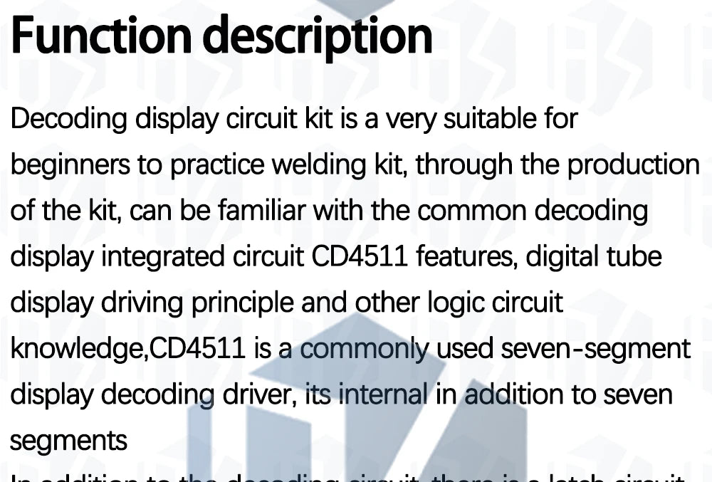 DIY Soldering Practice Training Module 7 Segment Display Decoder Circuit Board for Student Electronic Learning
