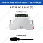 Rail RS232 to RS485 Serial Communication Converter Module, Active Digital Isolation, Industrial Communication