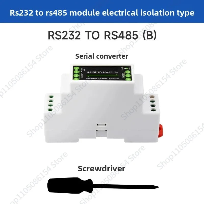 Rail RS232 to RS485 Serial Communication Converter Module, Active Digital Isolation, Industrial Communication