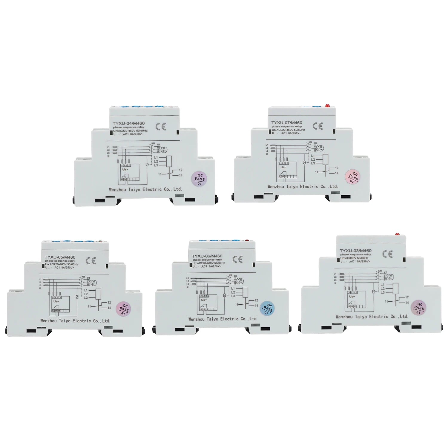 TYXU 3 Phase Voltage Protection Relay Phase Sequence Phase Failure Protection Relay 5A 8A 1SPDT 2SPDT