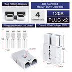 2pcs Quick Connector 40A 50A 120A 175A 350A Car Battery Power Plug 2P 600V High Current Electrical Wire Connectors