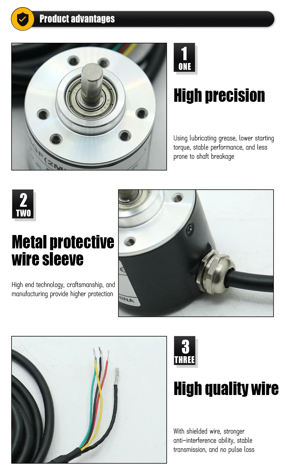 Photoelectric Incremental Rotary Encoder ZSP3806 2‑Phases Shaft 6mm Industrial Automation Equipment Encoder